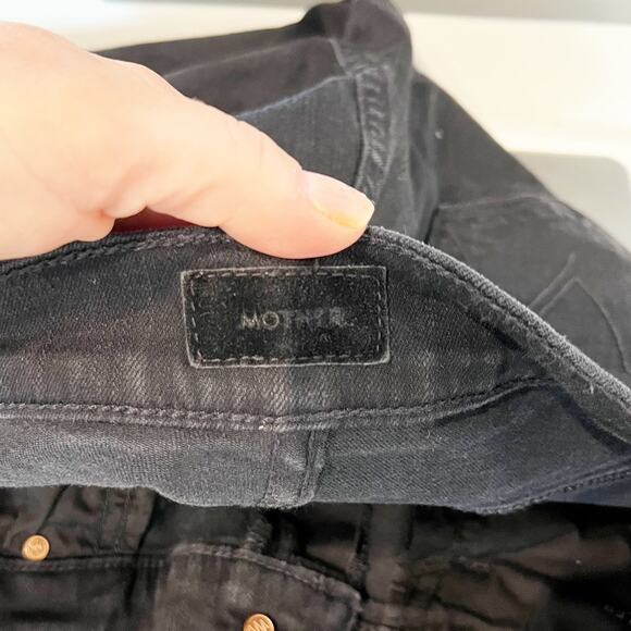 Mother The Mid Rise Dazzler Crop Ankle Jeans Not Guilty Wash Black 29 / 8 - Picture 3 of 12